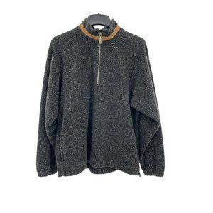 VTG Alps Fine Apparel Mens‎ Quarter Zip Black Granite Sweater Size XL